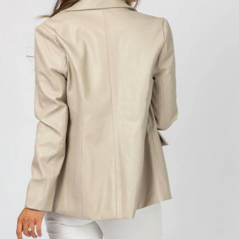 LE LIS Vegan Leather Blazer 2