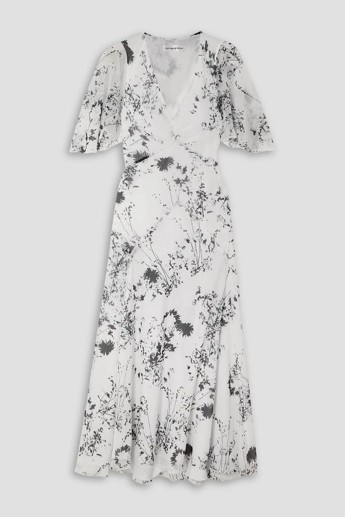 Victoria Beckham Floral-print chiffon midi dress 1