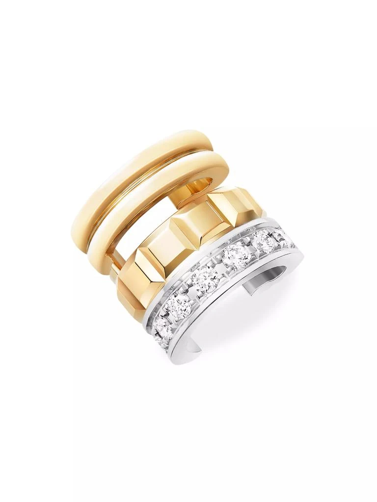 Boucheron Quatre Radiant Edition Two-Tone 18K Gold & 0.14 TCW Diamond Single Clip-On Earring 1