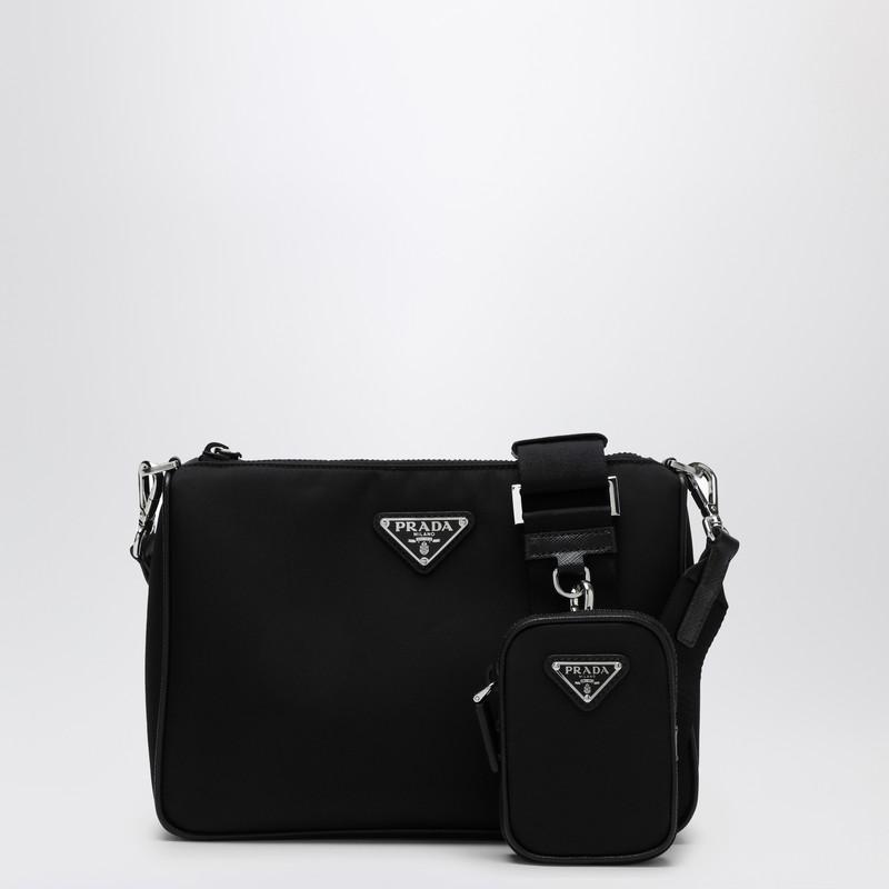ショルダーバッグ・ポシェット PRADA SMALL SHOULDER BAG IN RE-NYLON AND LEATHER Prada Small shoulder bag with adjustable strap and front zip