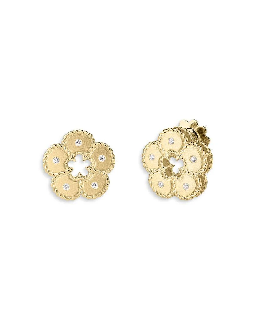 Roberto Coin 18K Yellow Gold Daisy Diamond Flower Stud Earrings - Exclusive 1