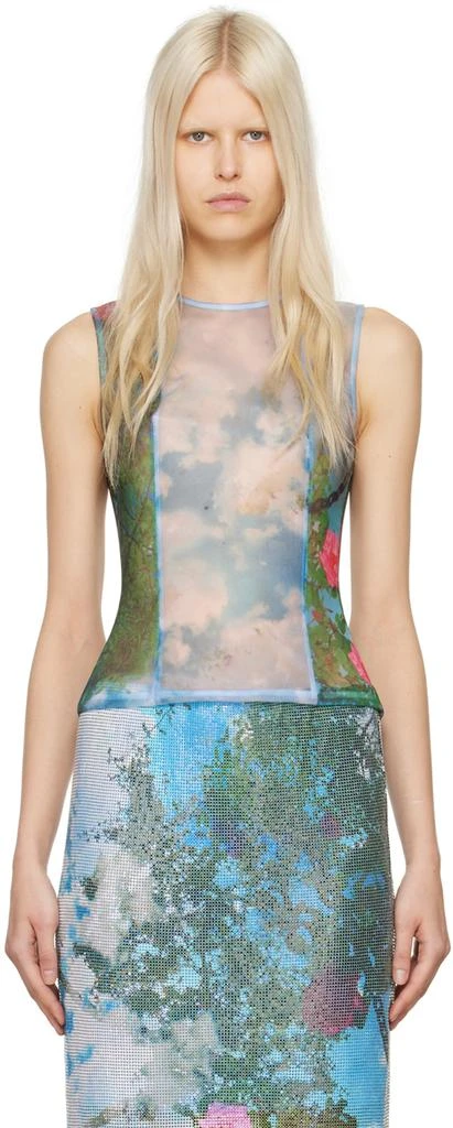 Christopher Esber Blue & Green Lucid Viva Blouse 1