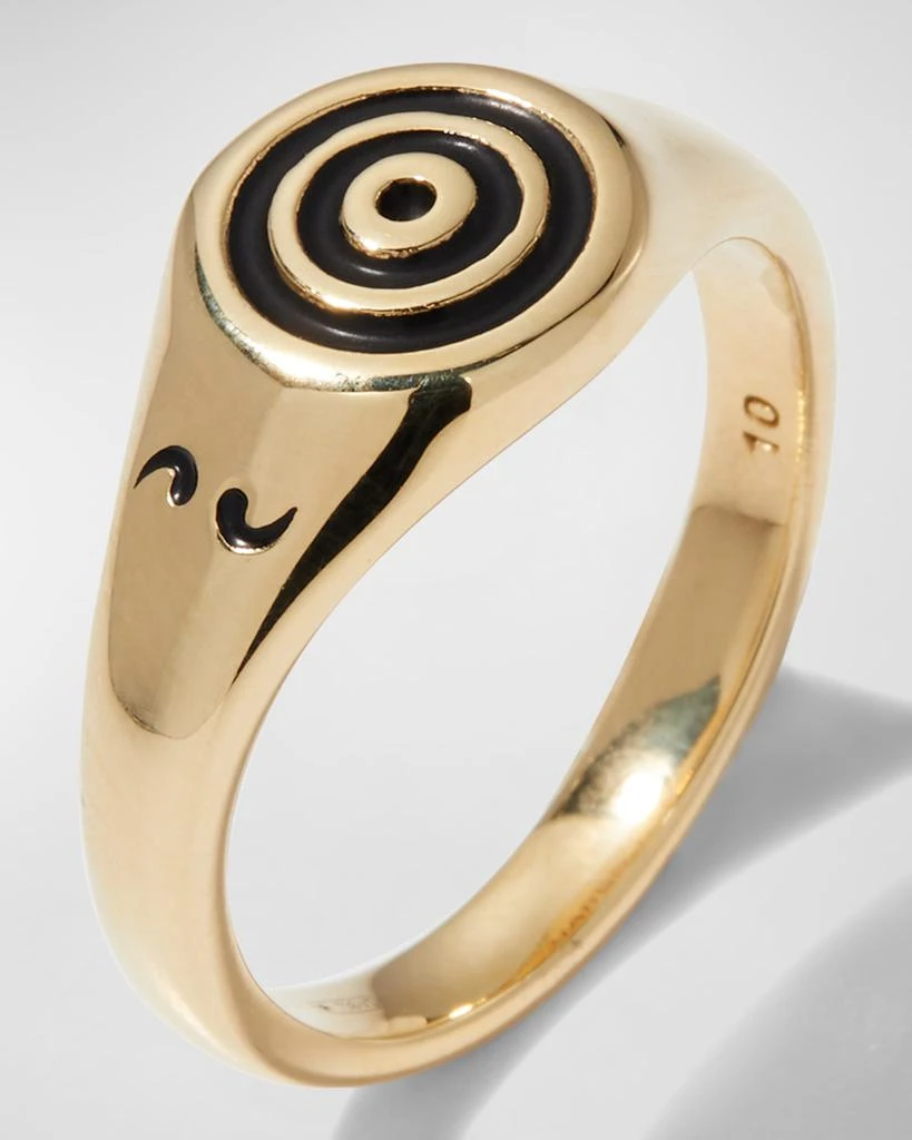 Marco Dal Maso Men's Yellow Gold Acies Ipnotic Signet Ring 3