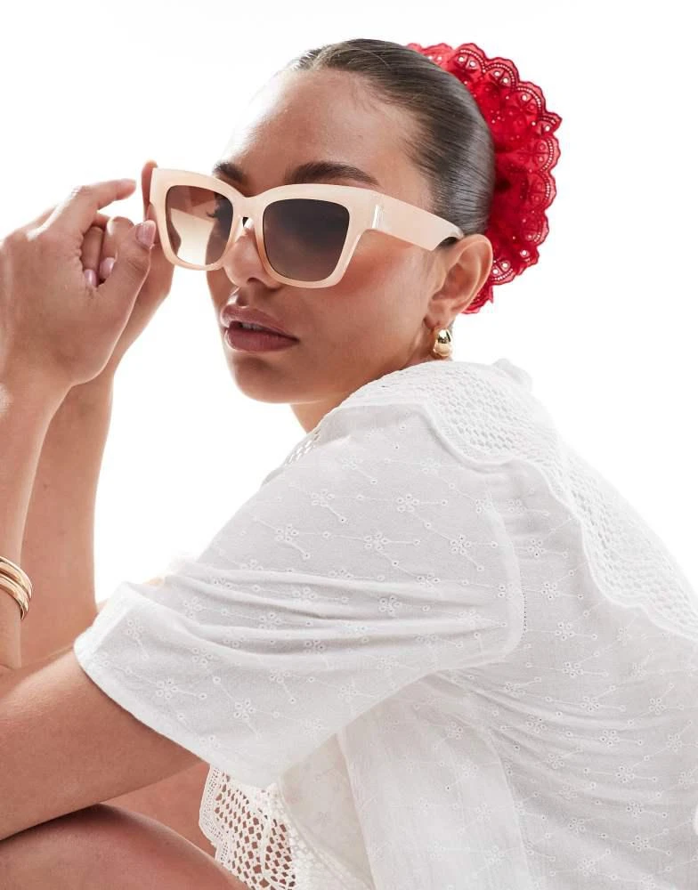 AJ Morgan AJ Morgan classic cat eye sunglasses in cream  display picture 2
