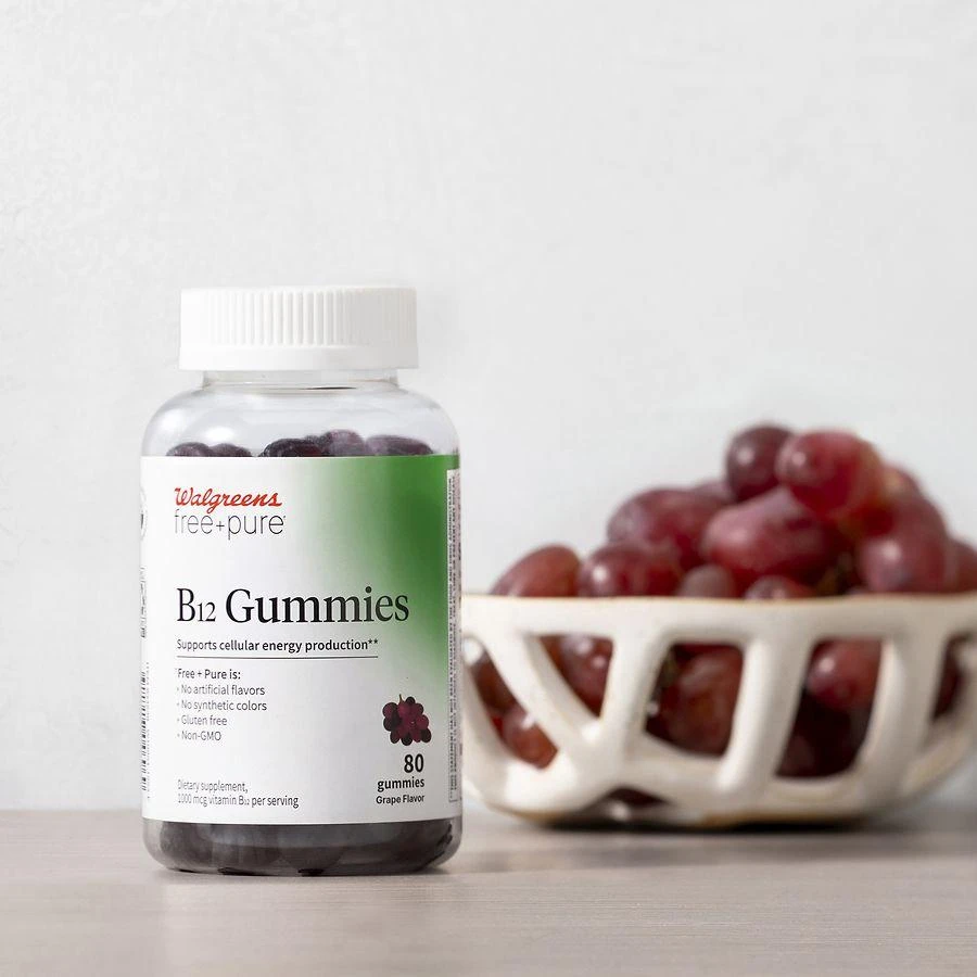 Walgreens Free & Pure Energy B12 1000 mcg Adult Gummy (40 days) Grape 5