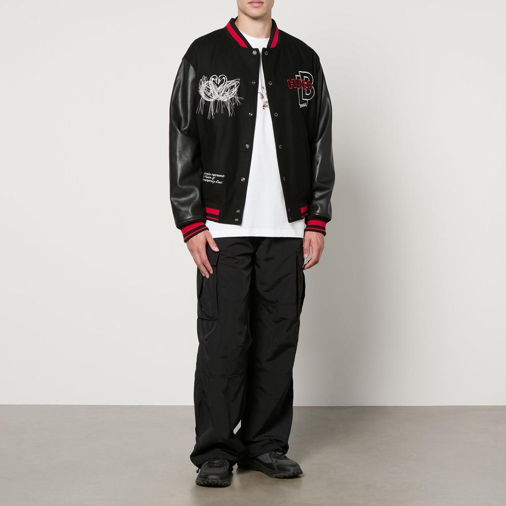 HUGO x Les Benjamins Oguz_LB Leather Varsity Jacket – On Sale Now