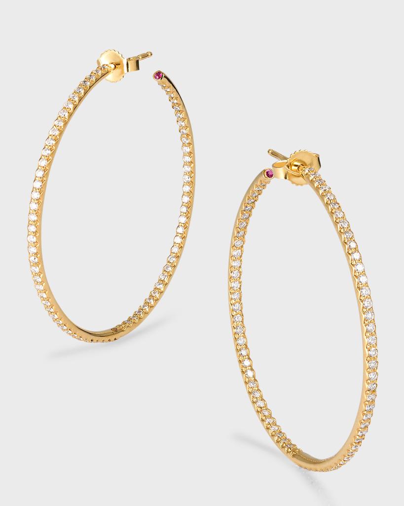 Roberto Coin 18K Perfect Diamond Hoop Earrings