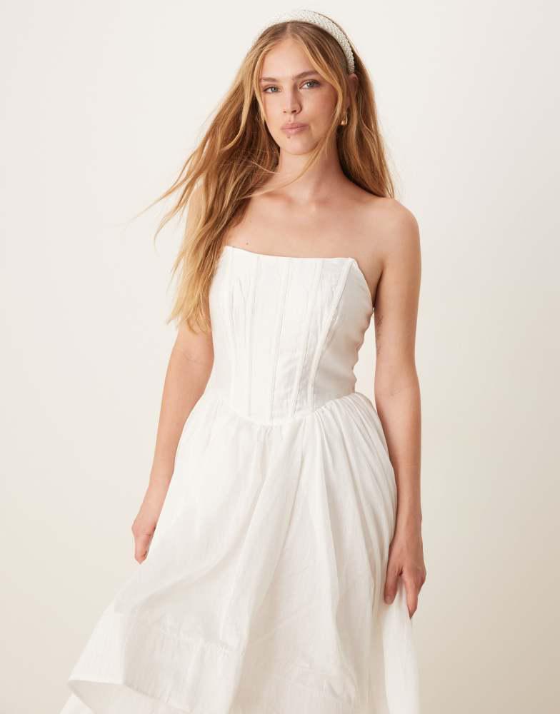 True Decadence True Decadence No strap midi dress in white