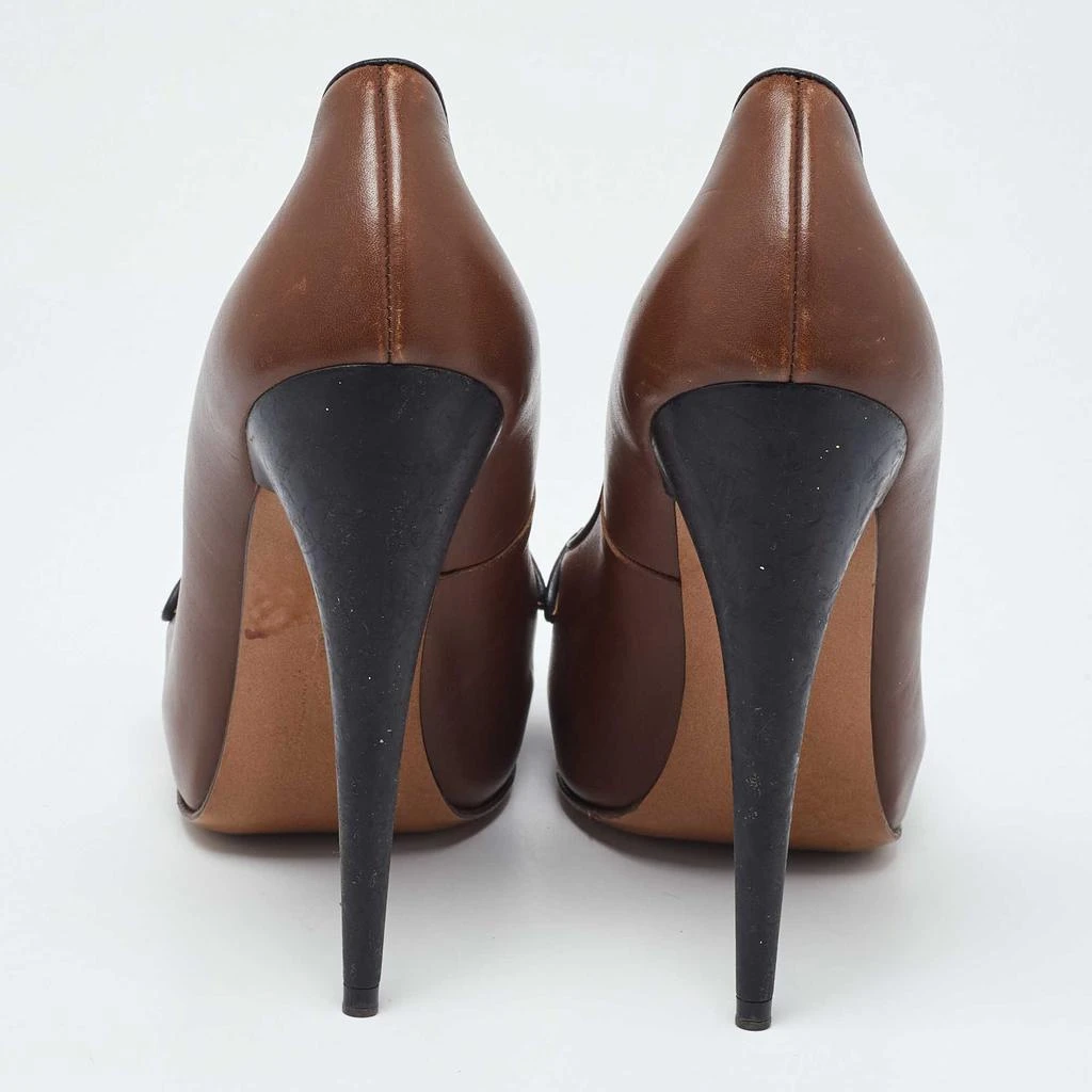 Marni Marni Brown Leather Platform Square Toe Pumps Size 38 5