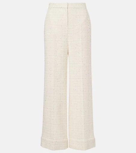 Valentino Sequined tweed wide-leg pants 1