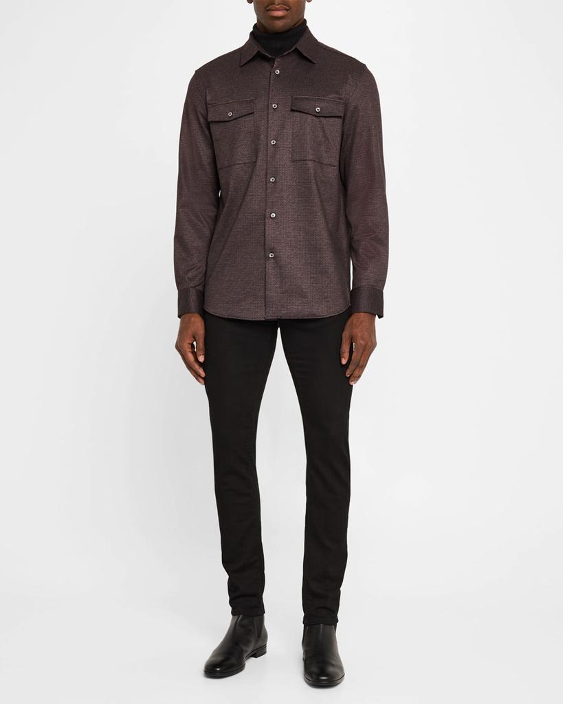 BUGATCHI Men's Textured Knit Overshirt
