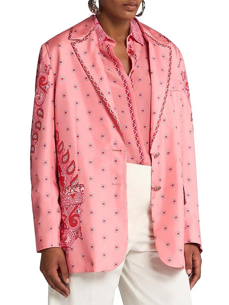 ETRO Medallion Silk Twill Boyfriend Blazer 4