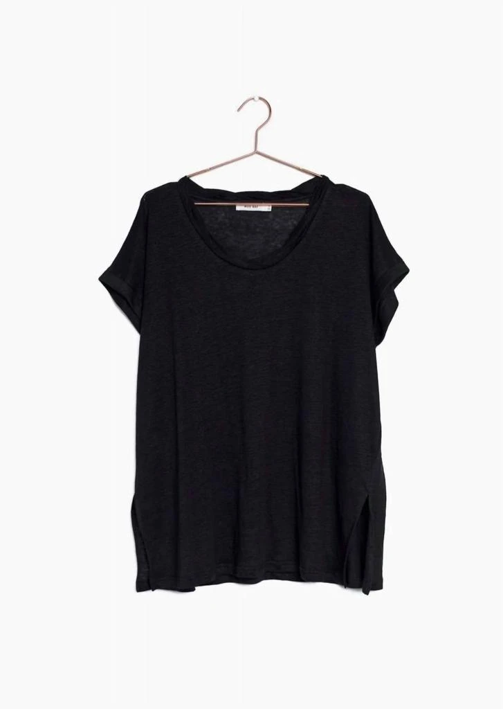 MOD REF Women's Linen Knit Top In Black 1