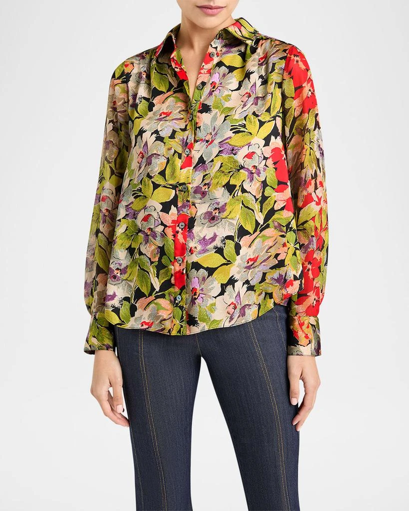 Cinq a Sept Dare Long-Sleeve Canyon Bloom Top 3