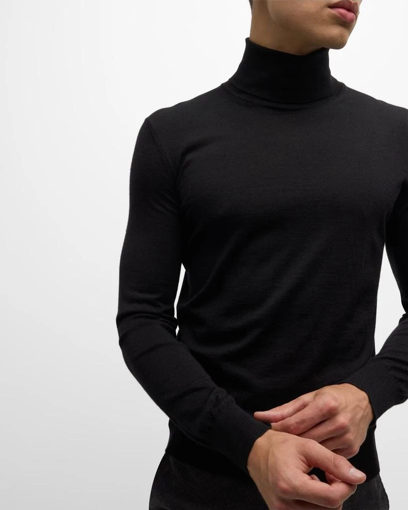 Zegna Men's Cashmere-Silk Turtleneck Sweater 5
