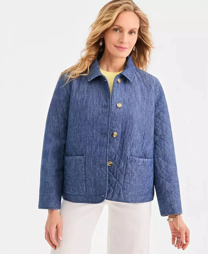 Style 
Co Women
s Cotton Quilted Button-Front Jacket, Macy
s Exclusive