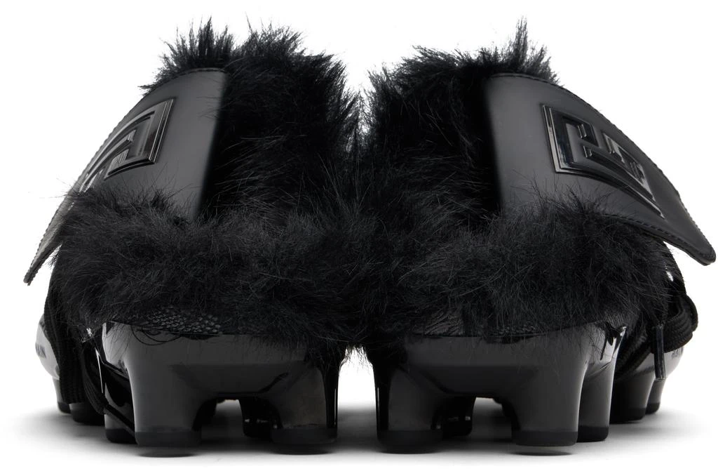 Balmain Black Half Time Faux Fur-Lined Mule Slip-on Loafers 2
