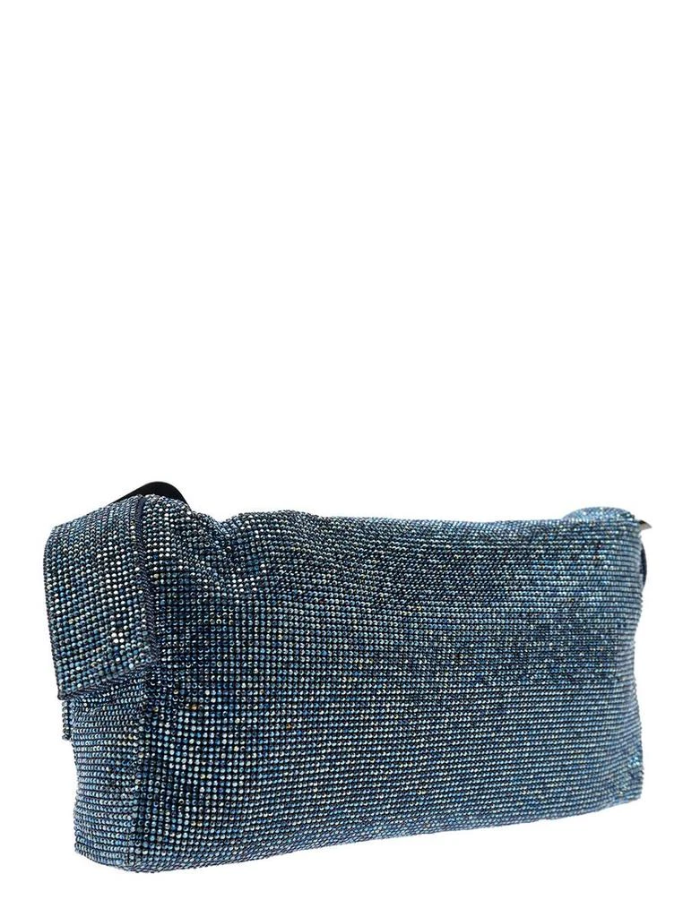 BENEDETTA BRUZZICHES 'Vitty La Grande' Blue Shoulder Bag With Gem Embellishment In Rhinestone Mesh Woman 2