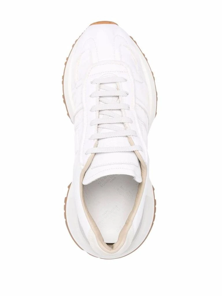 MAISON MARGIELA Maison Margiela White Leather And Canvas Retro Sneakers 4
