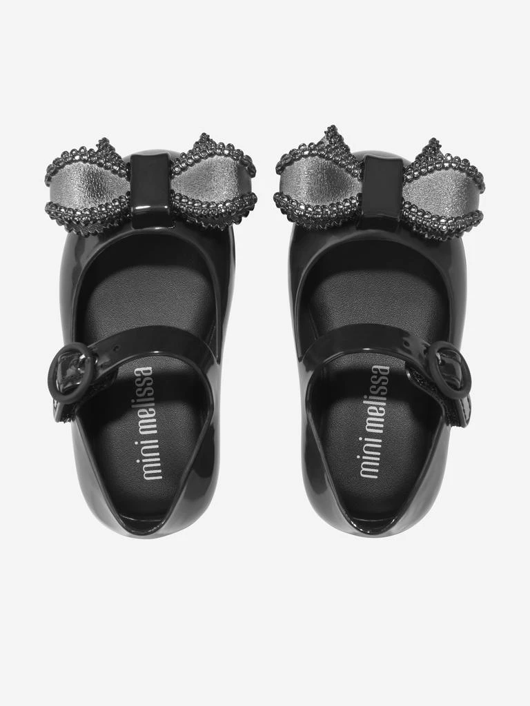 Mini Melissa Mini Melissa Girls Mini Sweet Love Bow Jelly Ballerinas in Black 4