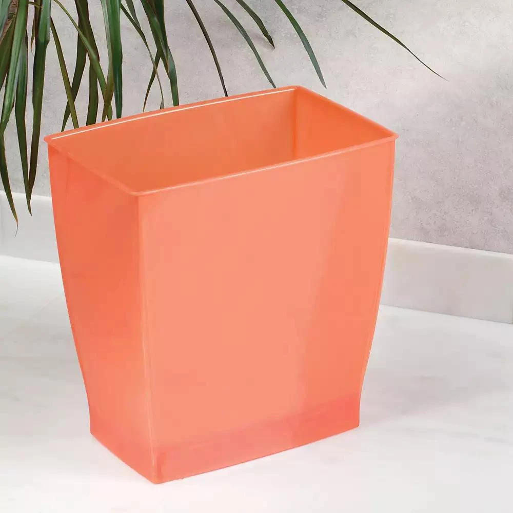 iDesign Rectangular Trash Can, 2.5 Gal. / 9.5 Liter, 2-Pack, Tango, Made in USA 3