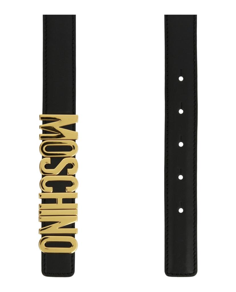 Moschino Logo Lettering Leather Belt