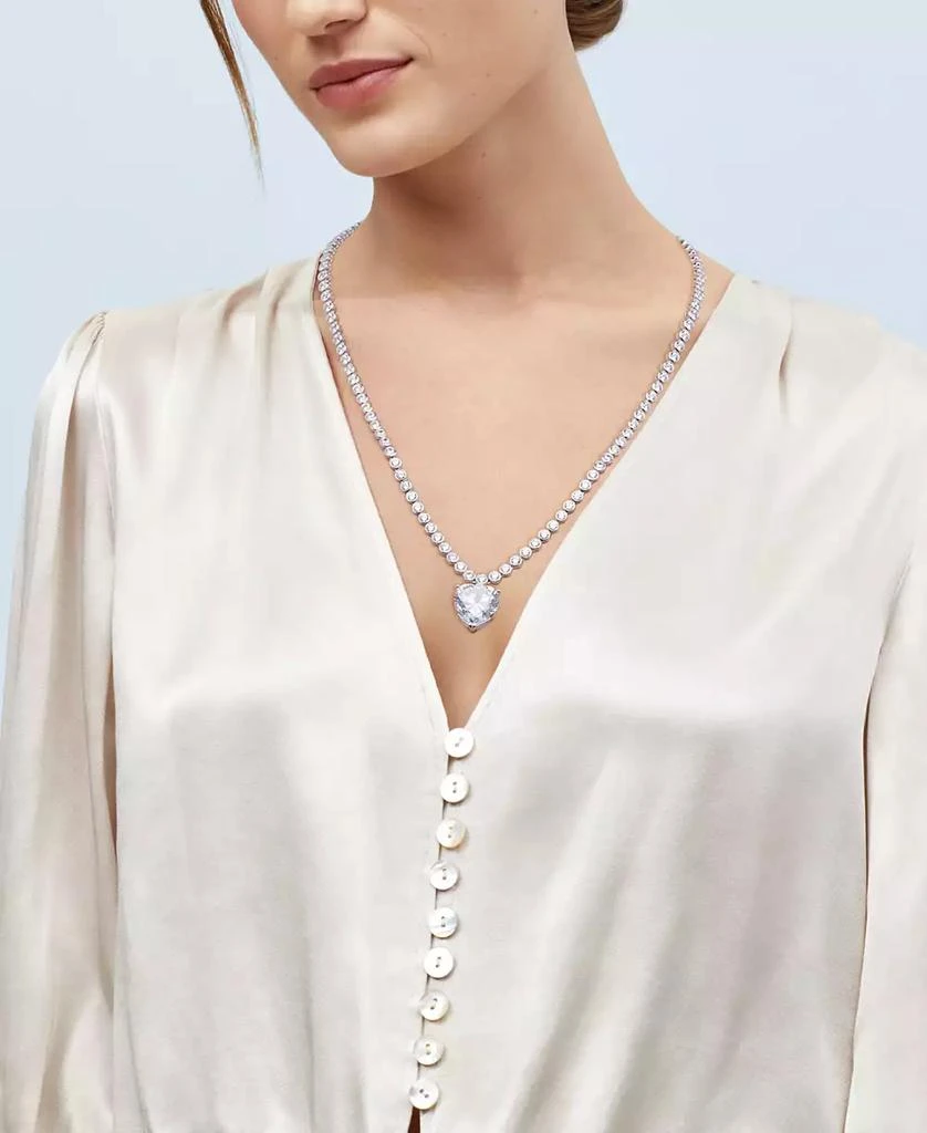 Arabella Cubic Zirconia Heart
Bezel-Set 18" Pendant Necklace in Sterling Silver 3