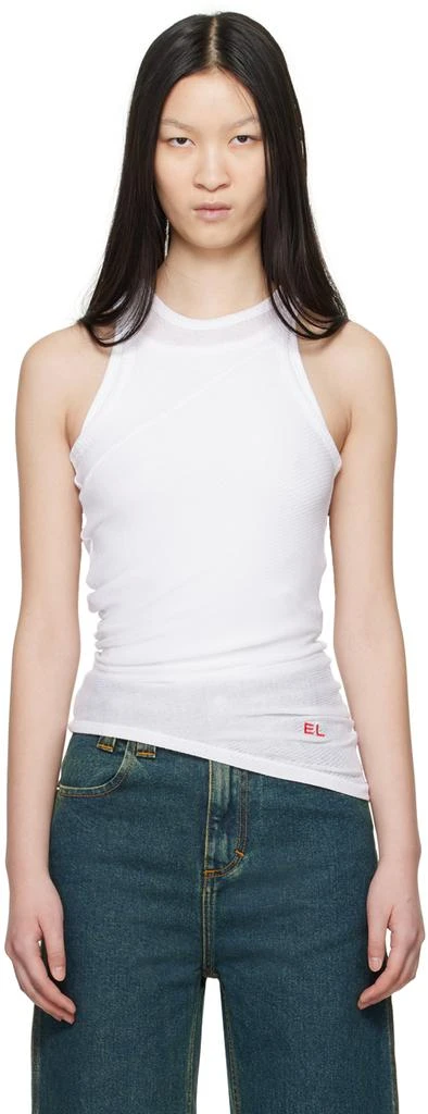 Eckhaus Latta White Spiral Tank Top 1