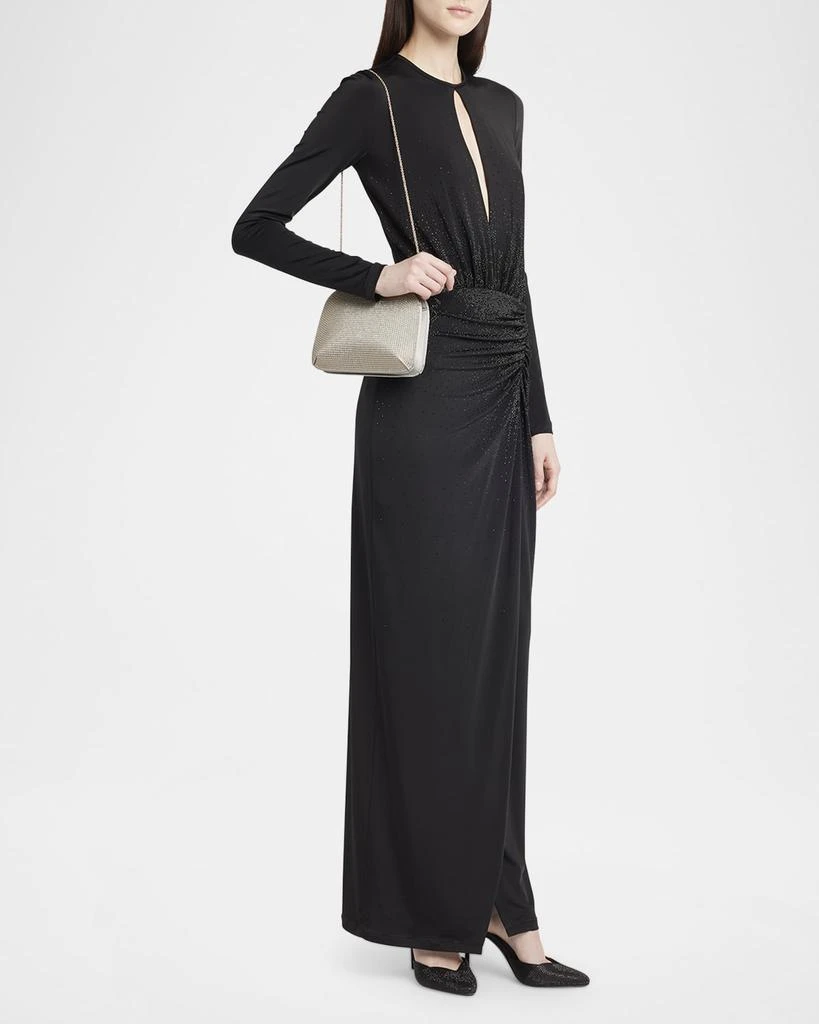 Giorgio Armani La Prima Rhinestone Satin Clutch Bag 6