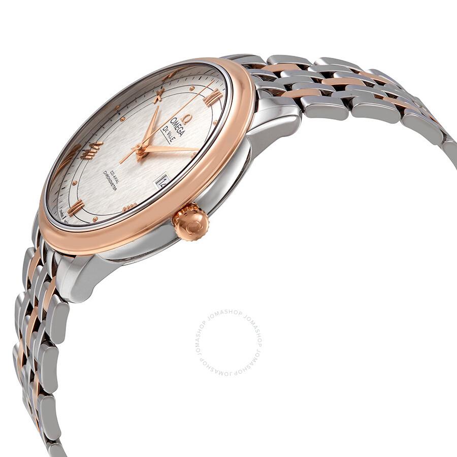 Omega De Ville Prestige Automatic Steel and 18kt Rose Gold Men's Watch 424.20.40.20.02.002