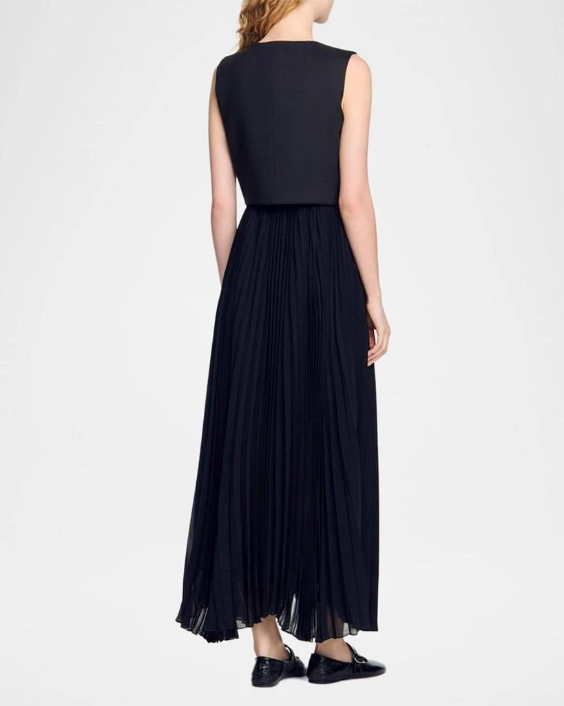 Sandro Montaigne Mixed Media Maxi Dress 3