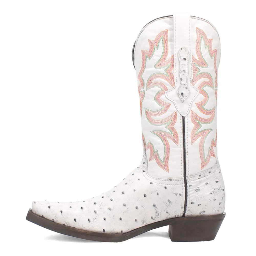 Dingo Outlaw Embroidered Ostrich Print Snip Toe Cowboy Boots 3