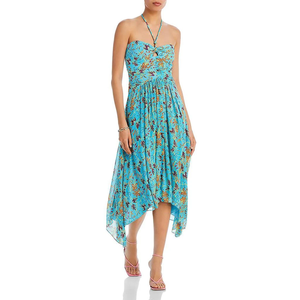 A.L.C. Womens Handkerchief Hem Midi Halter Dress 3