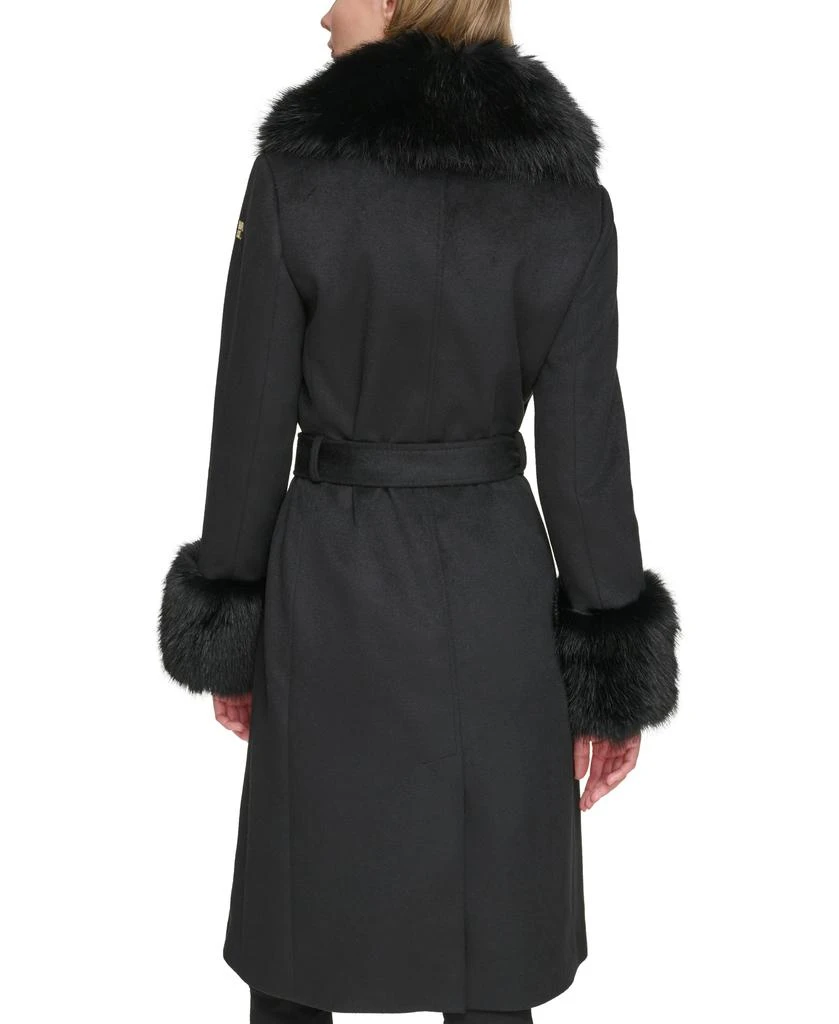 Karl Lagerfeld Paris WOOL COAT WITH FAUX FUR COLLAR CUFFS 2
