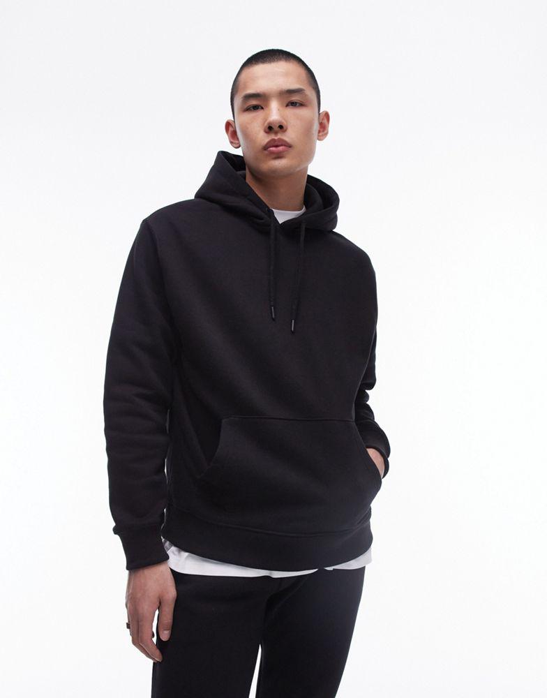 Topman Topman slim fit hoodie in black