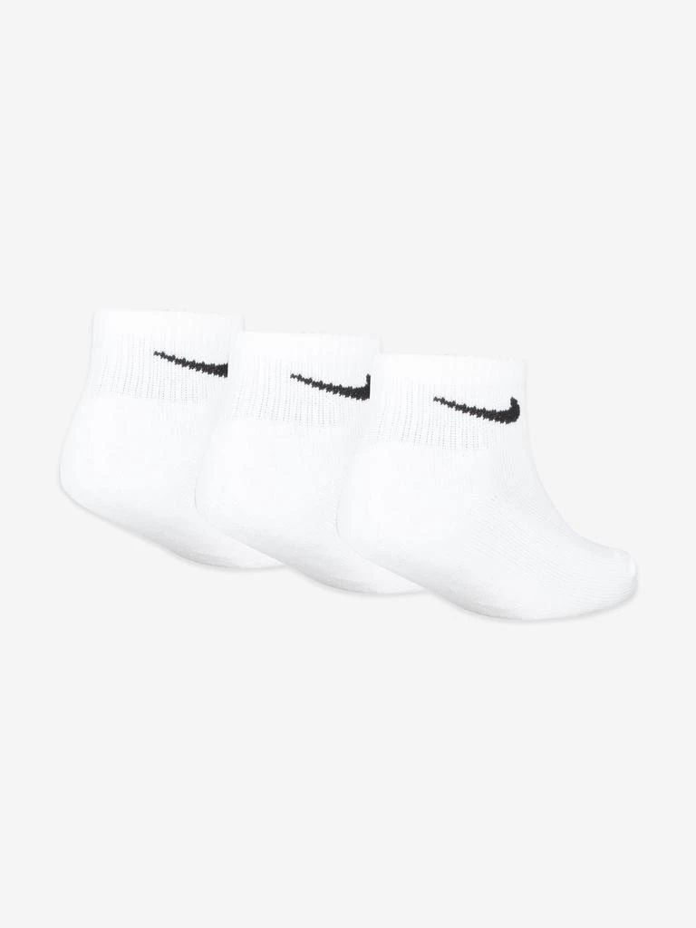 NIKE Nike Kids 3 Pack Basic Quarter Socks Set in White 2