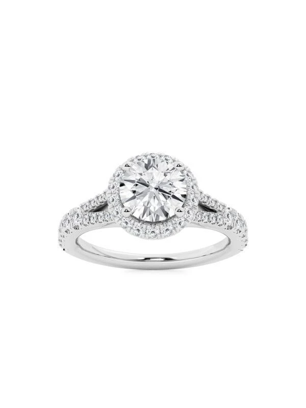 Saks Fifth Avenue Build Your Own Collection 14K White Gold & Lab Grown Diamond Halo Engagement Ring 1