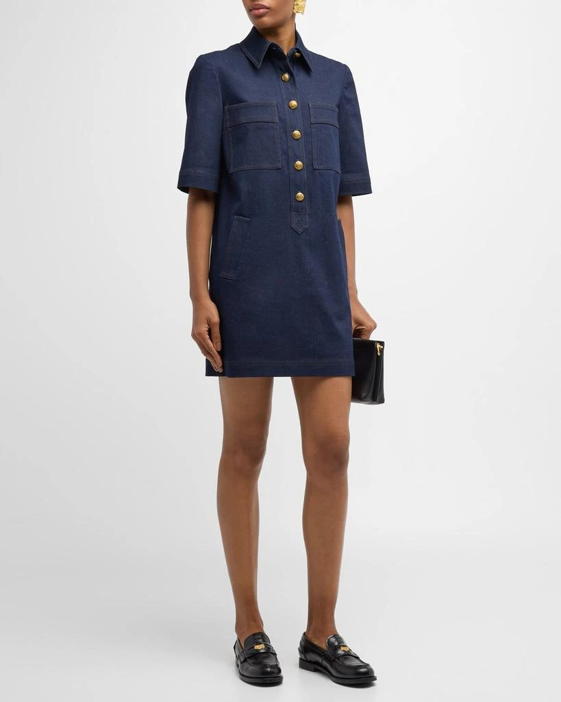 white christmas dresses Veronica Beard Raymond Denim Mini Dress | Midnight Wash main image 0