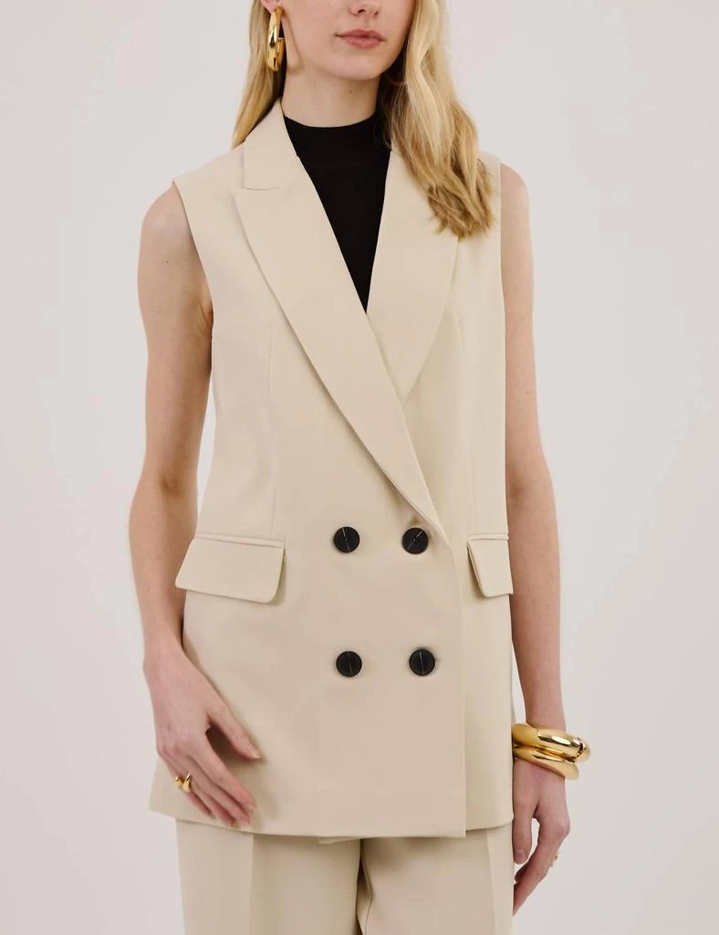 Unique Chic Unique Chic - Eunice Sage Tailored Long Vest 1