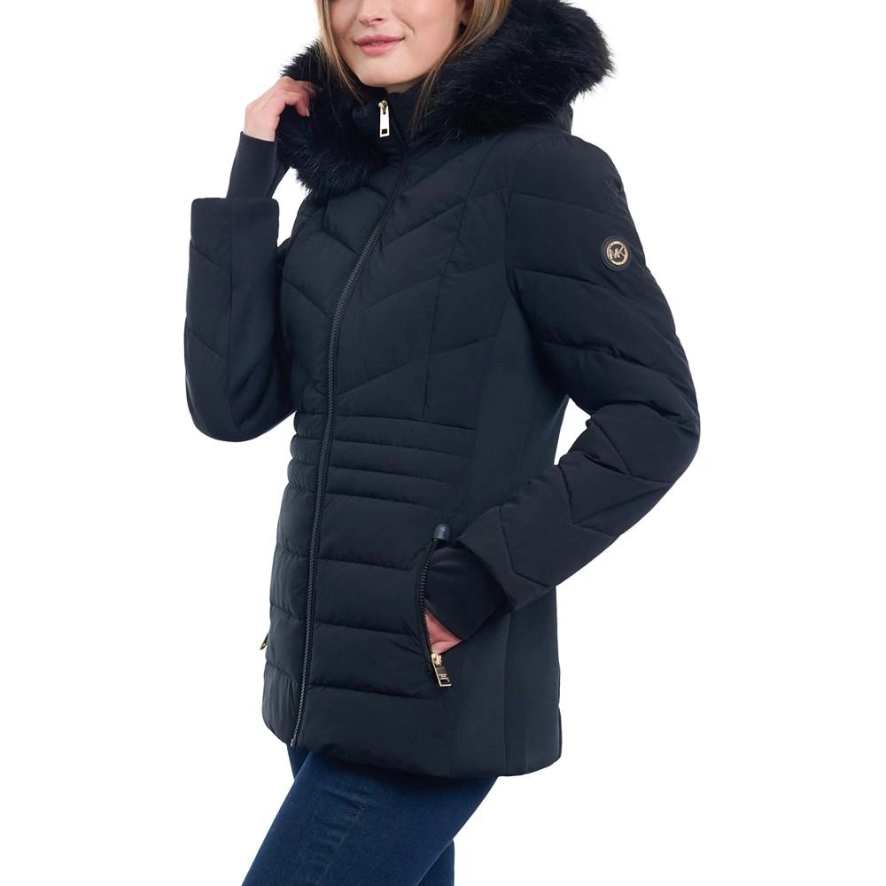 Michael Kors Women's Faux-Fur-Trim Hooded Puffer Coat, Created for Macy's 3
