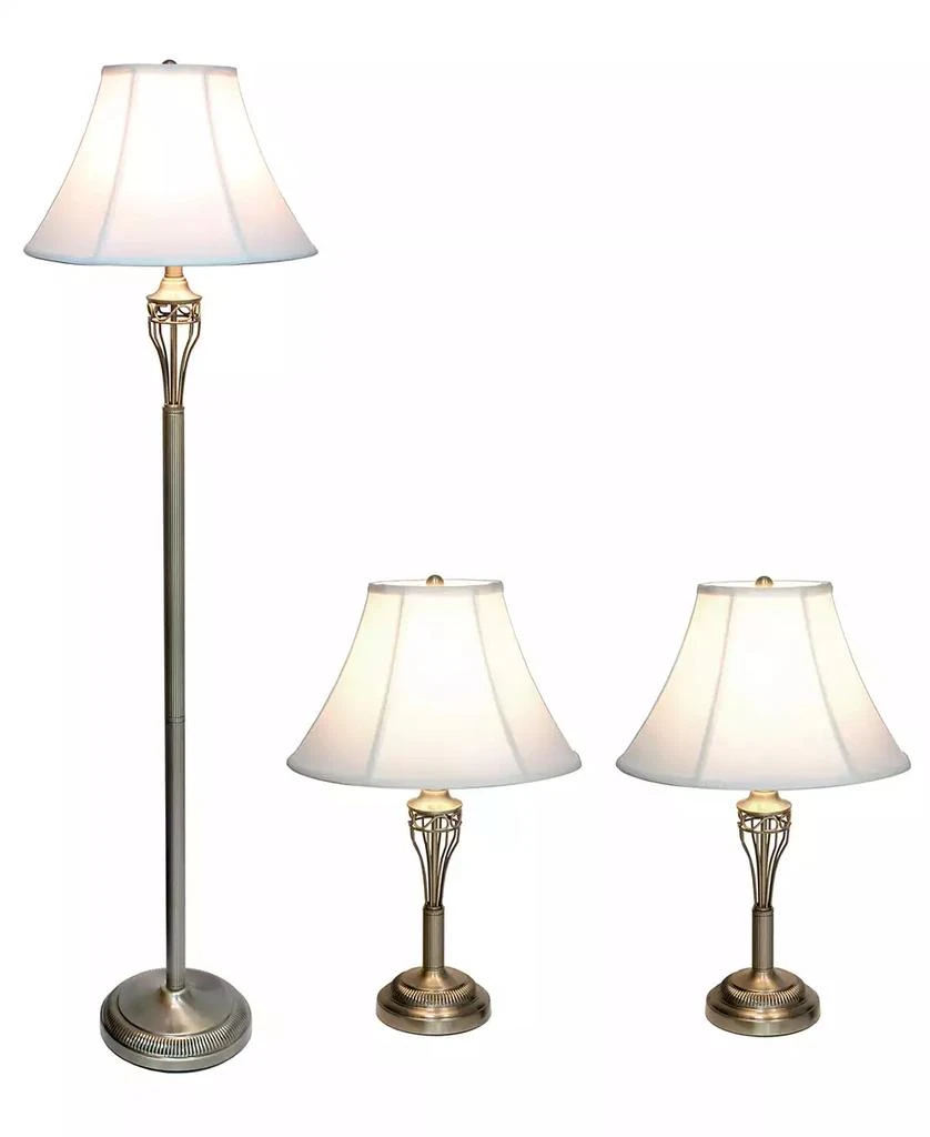 All The Rages Lalia Home Roma Classic 3 Piece Metal Lamp Set 2