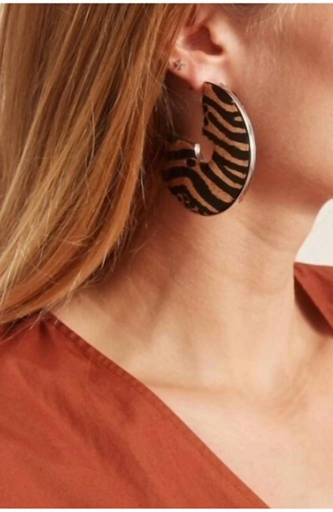 Mignonne Gavigan Animal Mega Hoop In Nude Zebra 2