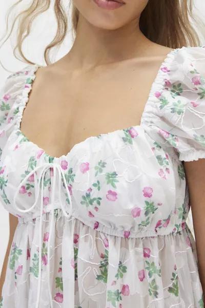 For Love & Lemons For Love & Lemons Remi Sheer Babydoll Midi Dress