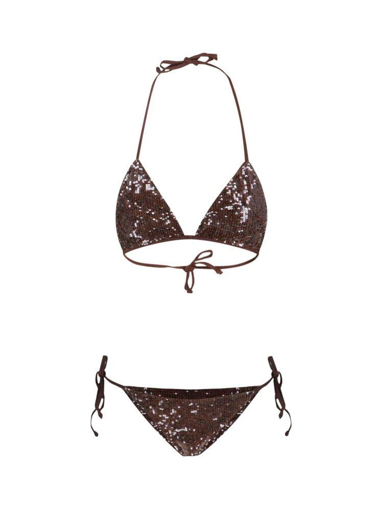 P.A.R.O.S.H. P.A.R.O.S.H. Sea Sequin Triangle Bikini