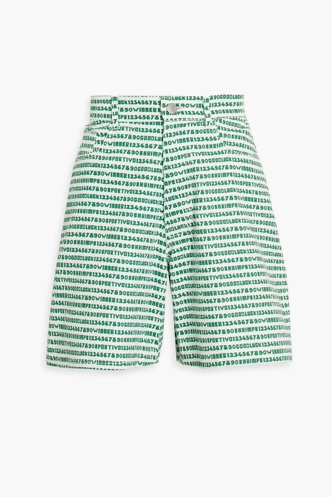 shrimps Zelmo printed appliquéd cotton-twill shorts 1