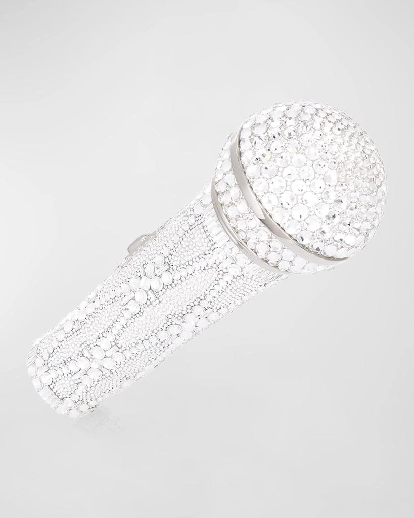 Judith Leiber Microphone Crystal Clutch Bag with Chain Strap 1