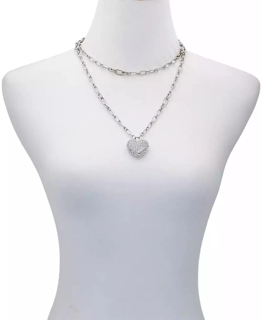 GUESS Glass Stone Heart Pendant Necklace 3