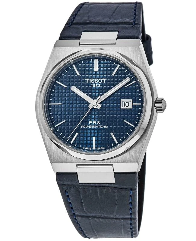Tissot Tissot PRX Powermatic 80 Automatic Blue Dial Leather Strap Men's Watch T137.407.16.041.00 1
