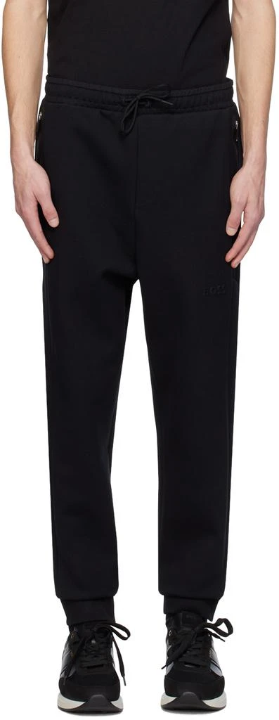 BOSS Black Drawstring Track Pants 1