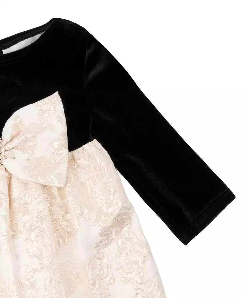 Rare Editions Baby Girl Velvet Brocade Social Dress 4